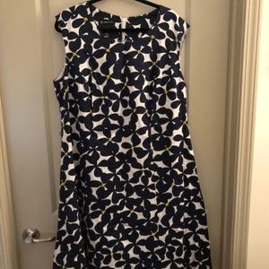 INC Classic Blue & White Midi Dress